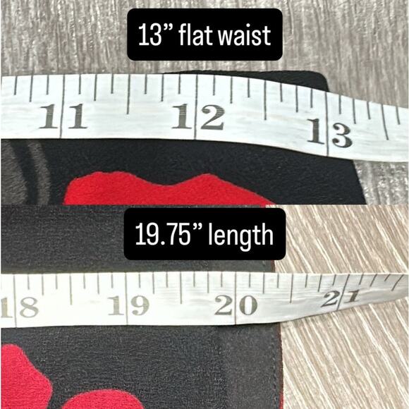 Kate Spade Red Black Poppy Print Ruffle Flounce Hem Crepe Mini Skirt Sz 0 Preppy - Picture 8 of 8